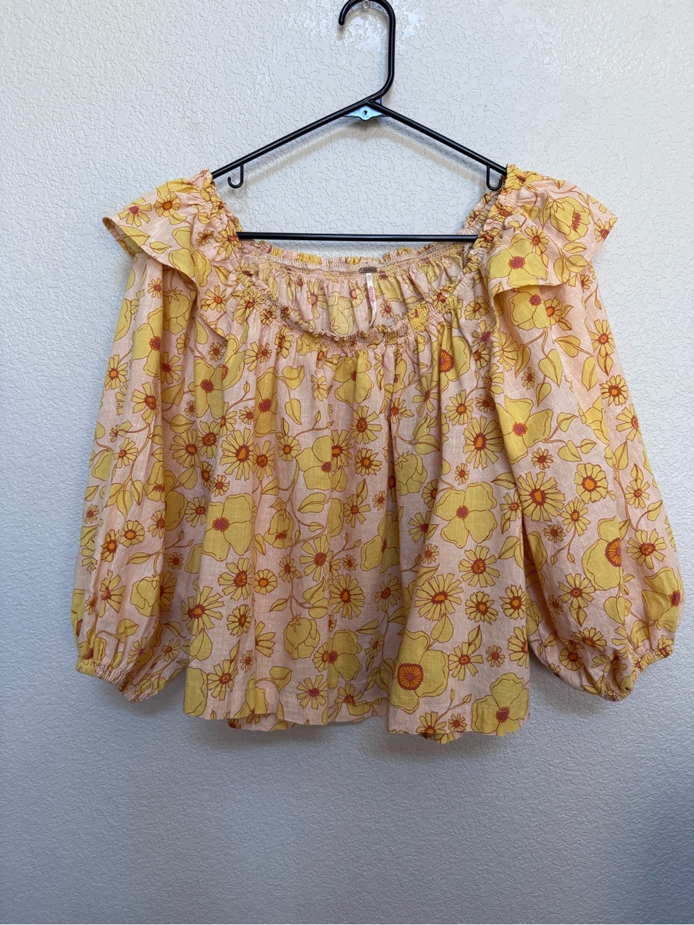 Free People Boho Ruffle Miss Daisy Blouse Women’s S Summer Cottagecore